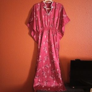 Asian satiny kimono inspired dress